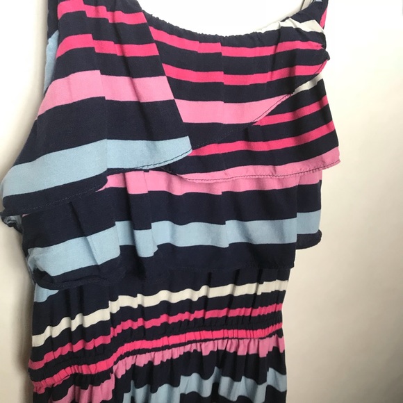 Girl's Sleeveless Navy Pink Striped Max Dress NEW - Picture 5 of 7